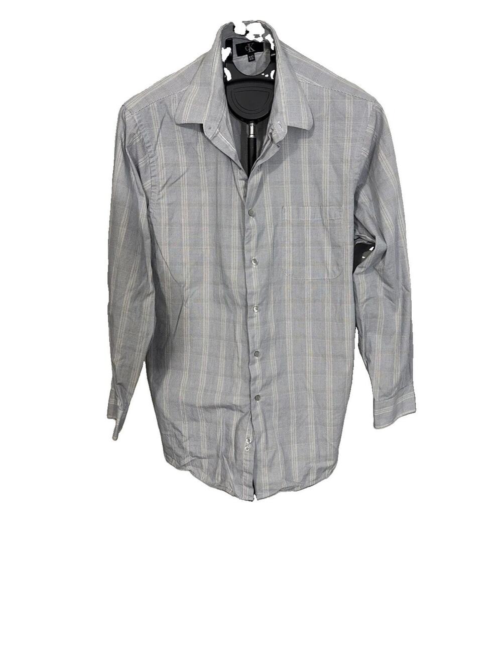CALVIN KLEIN Men's LG "Slim Fit" Stretch 1Button-Down Casual Shirt, 100% Cotton